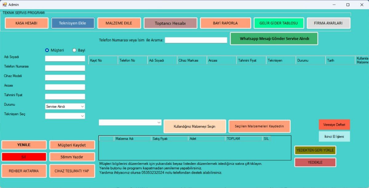 teknik servis programı